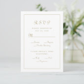 Elegant Script Menu Keuze Gouden Bruiloft Bijkaart (Staand voorkant)