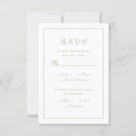 Elegant Script Menu Keuze Gouden Bruiloft Bijkaart