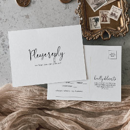 Elegant Script Menu Keuze RSVP-Briefkaart