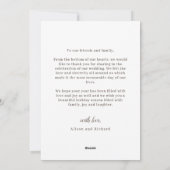 Elegant Script Merried Merry Pas getrouwd Christma Feestdagenkaart (Achterkant)