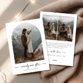 Elegant Script Merrily Ever After Boog Foto Feestdagenkaart