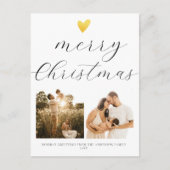 Elegant Script Merry Christmas 2 Foto Feestdagenkaart (Voorkant)