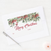 Elegant Script Merry Christmas Holiday Gift Rechthoekige Sticker (Envelop)
