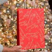 Elegant Script Merry Christmas Pattern/ Red & Gold Medium Cadeauzakje
