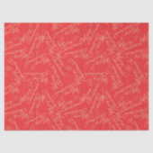 Elegant Script Merry Christmas Pattern/ Red & Gold Tissuepapier (Voorkant)