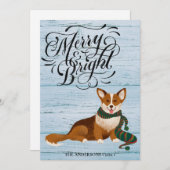 Elegant Script MERRY en BRIGHT Cute Corgi Fun Feestdagenkaart (Voorkant / Achterkant)