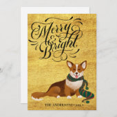 Elegant Script MERRY en BRIGHT Cute Corgi Fun Feestdagenkaart (Voorkant / Achterkant)
