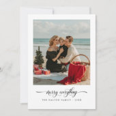 Elegant script Merry Everything Beach Foto Feestdagenkaart (Voorkant)