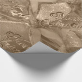 Elegant Script Merry Kerstkoper Brown Cadeaupapier (Hoek)
