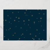 Elegant Script 'Merry Kerstmis' 2 Foto Gold Foil Folie Feestdagenkaart (Achterkant)