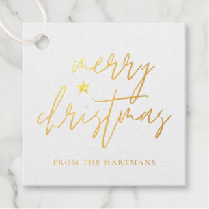 Elegant Script Merry Kerstmis Bedankjes Labels