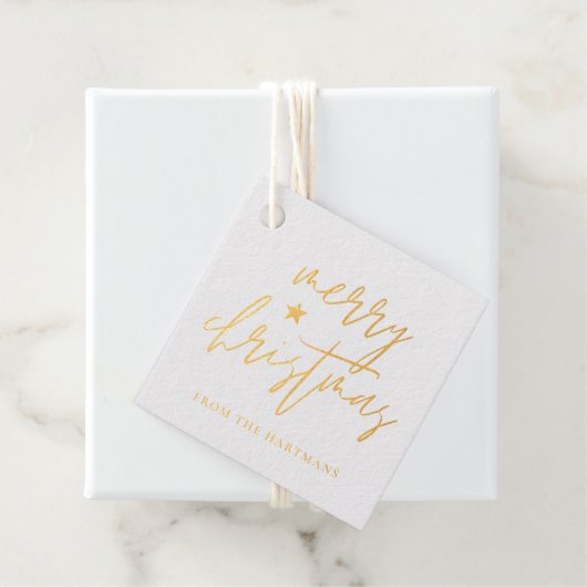 Elegant Script Merry Kerstmis Bedankjes Labels (Met doos)