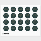 Elegant Script Merry Kerstmis Blauwgroen  Ronde Sticker (Vel)