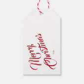 Elegant Script Merry Kerstmis Cadeaulabel (Voorkant)