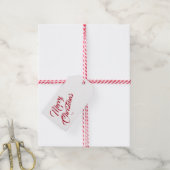 Elegant Script Merry Kerstmis Cadeaulabel (Met Touw)