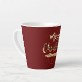 Elegant Script Merry Kerstmis en Happy Nieuwjaar Latte Mok (Linkerhoek)