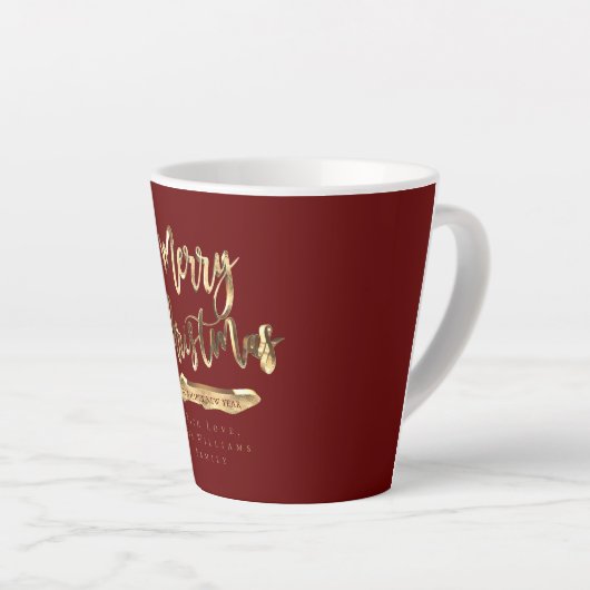Elegant Script Merry Kerstmis en Happy Nieuwjaar Latte Mok (Rechterhoek)