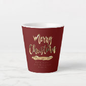 Elegant Script Merry Kerstmis en Happy Nieuwjaar Latte Mok (Voorkant)