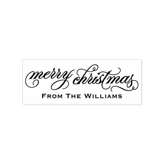Elegant Script Merry Kerstmis op maat Rubberstempel (Gestempeld)