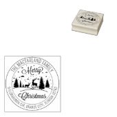 Elegant Script Merry-kerstretouradres Rubberstempel (Gestempeld)
