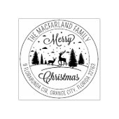 Elegant Script Merry-kerstretouradres Rubberstempel (Afrduk)