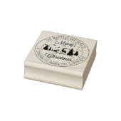 Elegant Script Merry-kerstretouradres Rubberstempel (Stempel)