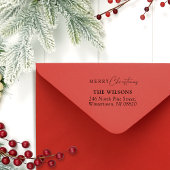 Elegant Script Merry-kerstretouradres Rubberstempel