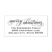 Elegant Script Merry-kerstretouradres Zelfinktende Stempel (Design)