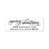 Elegant Script Merry-kerstretouradres Zelfinktende Stempel (Design)