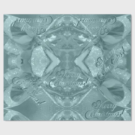 Elegant Script Merry KerstTurquoise Cadeaupapier (Vlak)