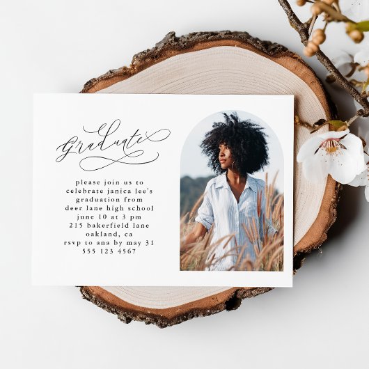 Elegant script met foto Arch Graduparty