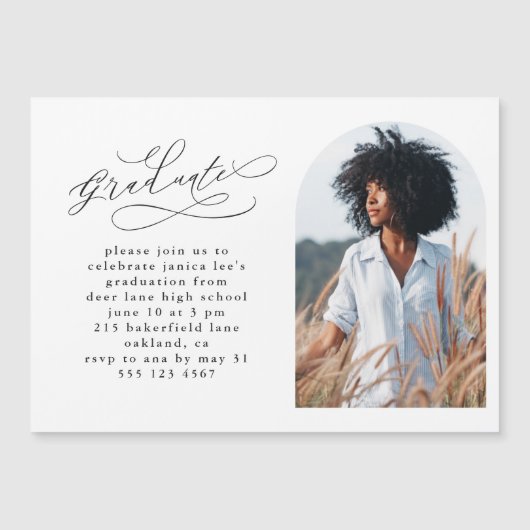 Elegant script met foto Arch Graduparty (Voorkant)