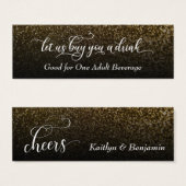 Elegant Script met Gold & Black Ombre Drink Ticket Mini Visitekaartjes (Voorkant /achterkant)