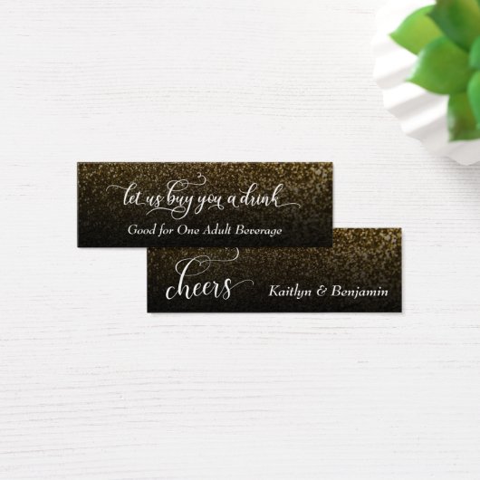 Elegant Script met Gold & Black Ombre Drink Ticket Mini Visitekaartjes (Bureau)
