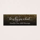 Elegant Script met Gold & Black Ombre Drink Ticket Mini Visitekaartjes (Voorkant)