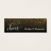 Elegant Script met Gold & Black Ombre Drink Ticket Mini Visitekaartjes (Achterkant)