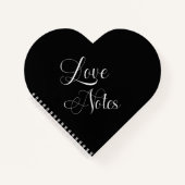 Elegant script met naam Black & White Love Notes Notitieboek (Voorkant)