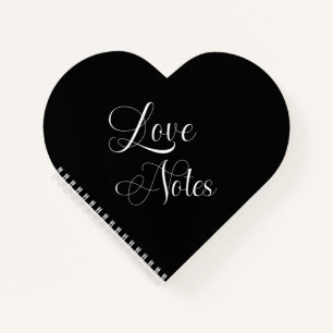 Elegant script met naam Black & White Love Notes Notitieboek