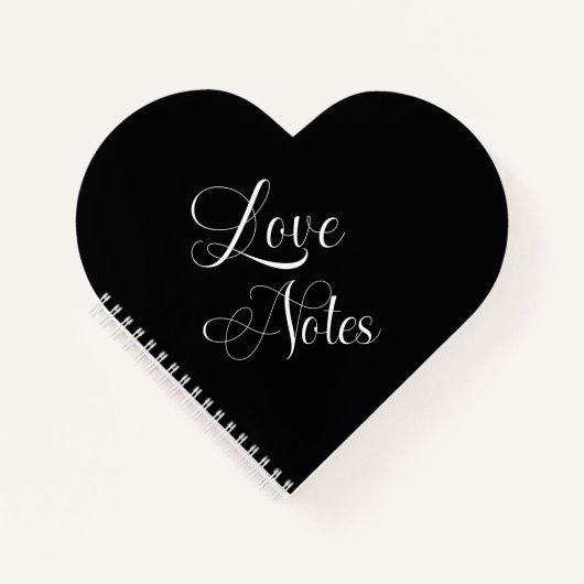 Elegant script met naam Black & White Love Notes Notitieboek (Voorkant)