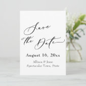 Elegant script met rode klaprozen Save the Date ka (Staand voorkant)