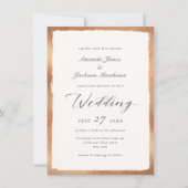 Elegant script met Roos Gold Semi Formele bruiloft Kaart (Voorkant)