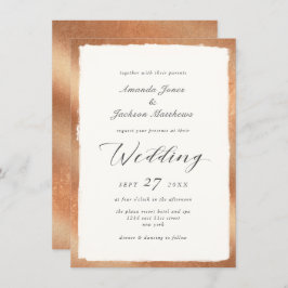 Elegant script met Roos Gold Semi Formele bruiloft Kaart