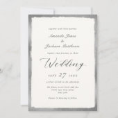 Elegant script met Silver Edge Minimal Wedding Kaart (Voorkant)