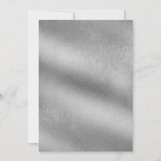 Elegant script met Silver Edge Minimal Wedding Kaart (Achterkant)