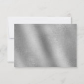 Elegant script met zilveren maaltijd keuze bruilof RSVP kaartje (Achterkant)