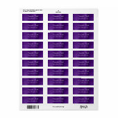Elegant Script Metaal Koninklijk Paars Etiket (Full Sheet)