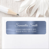 Elegant Script Metallic Dusty Blue Etiket (Insitu)