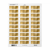 Elegant Script Metallic Gold Etiket (Full Sheet)