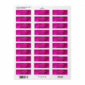 Elegant Script Metallic Hot Pink Etiket (Full Sheet)
