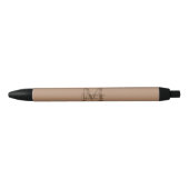 Elegant Script Metallic Taupe Gold Monogram Zwarte Inkt Pen (Voorkant)